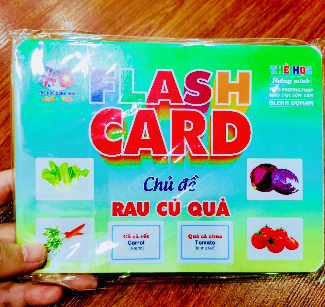 ￼Flash card A5 Khổ B- Thẻ học Thông Minh 18 chủ đề cho bé (Song ngữ Việt Anh)