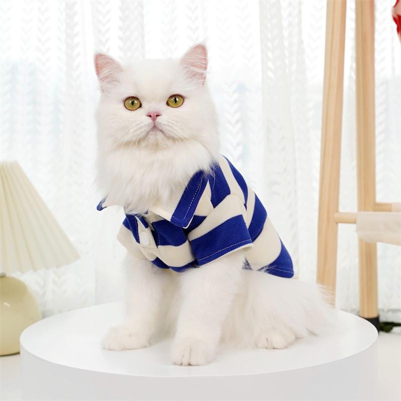 Áo thun Polo cho chó mèo , Áo thun có cổ cho thú cưng vải Cotton, thoáng mát, mềm mại