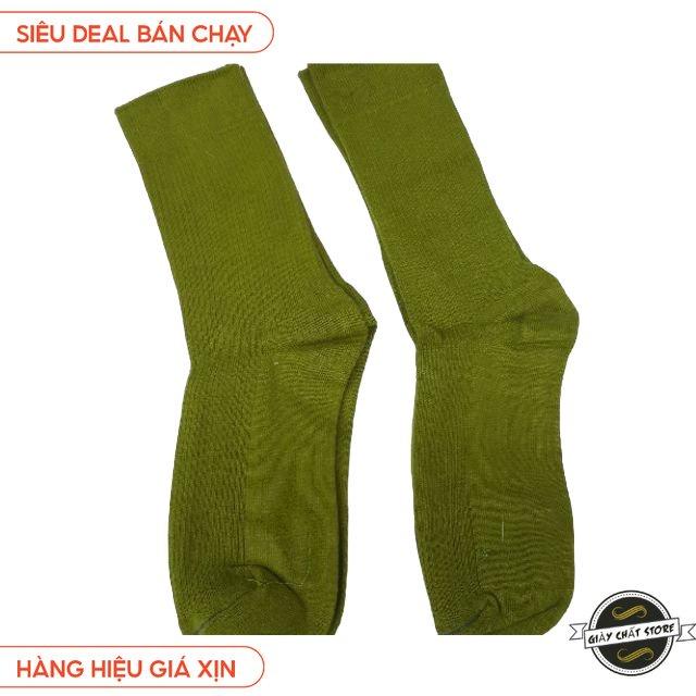 Vớ, tất dài nam xanh lá xanh rêu giá rẻ thấm hút mồ hôi tốt 80% cotton co giãn 4 chiều MÃ SQ1