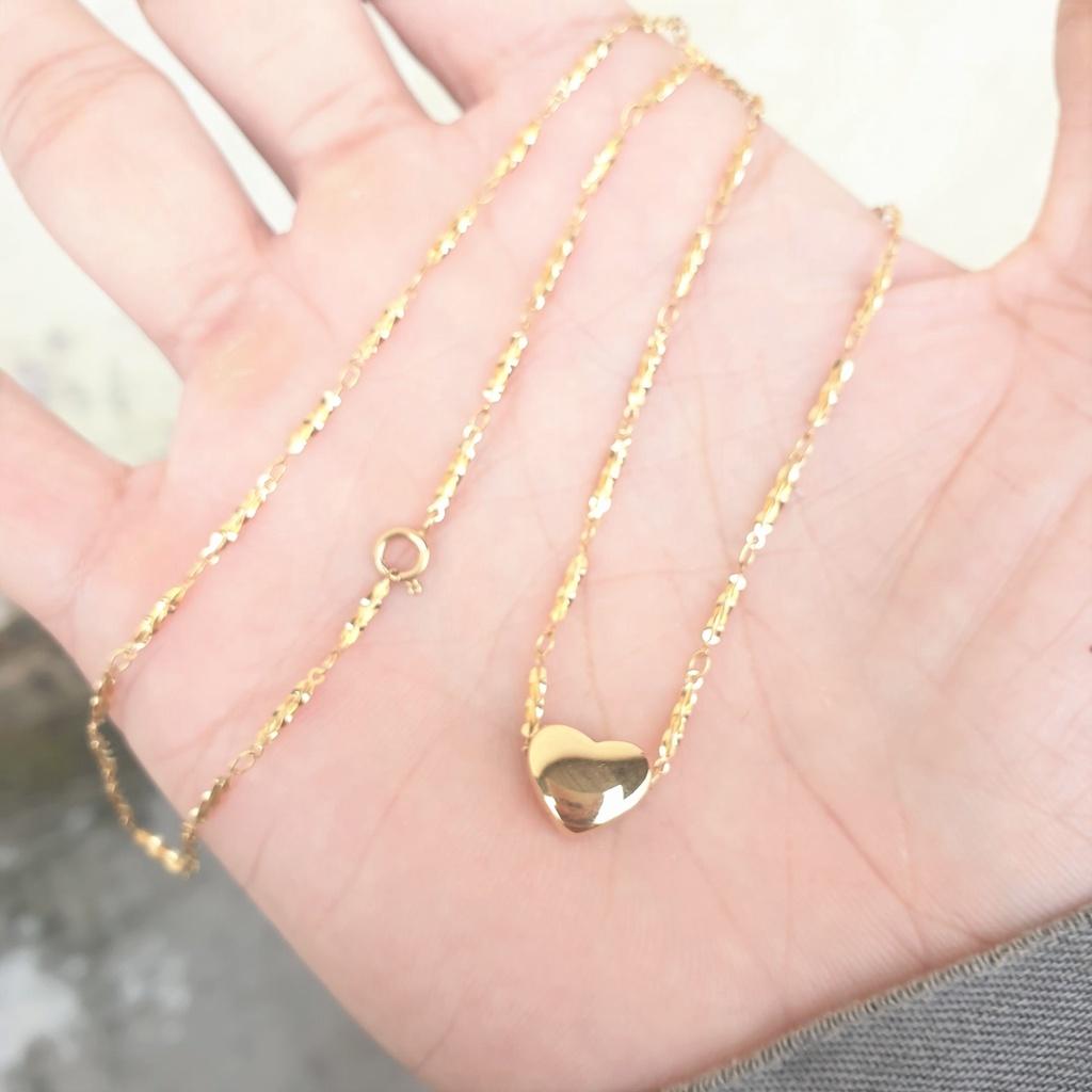 Dây Chuyền Nữ Trái Tim Rỗng Titanium Cao Cấp-Dùng lâu dài tắm rửa thoải mái không đen