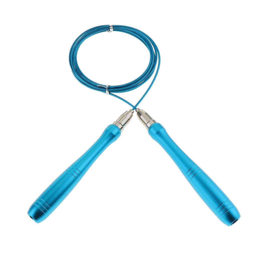 Jump Rope Skipping Rope - Self-locking - Adjustable with Ball Bearing Blue