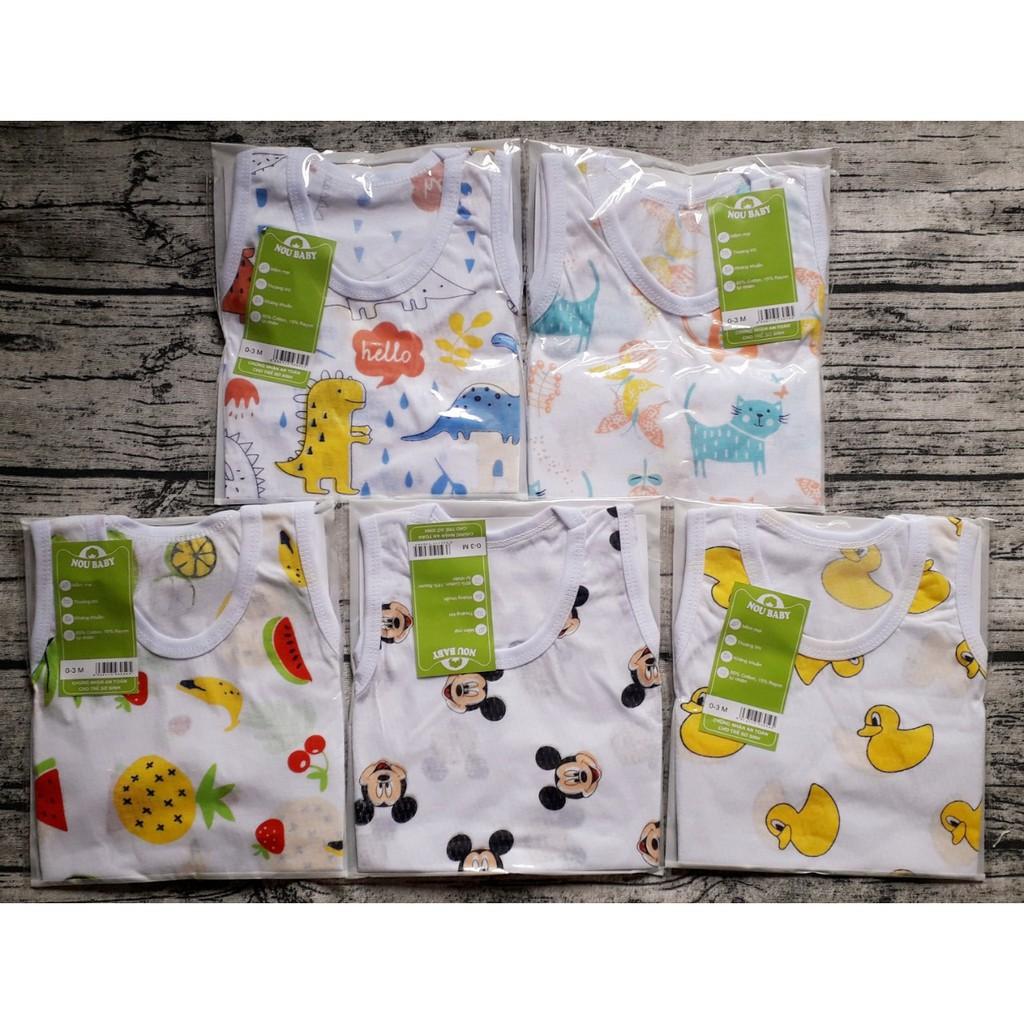 Set 5 bộ sát nách Noubaby mặc mát, bộ ba lỗ sát nách giá rẻ bất ngờ