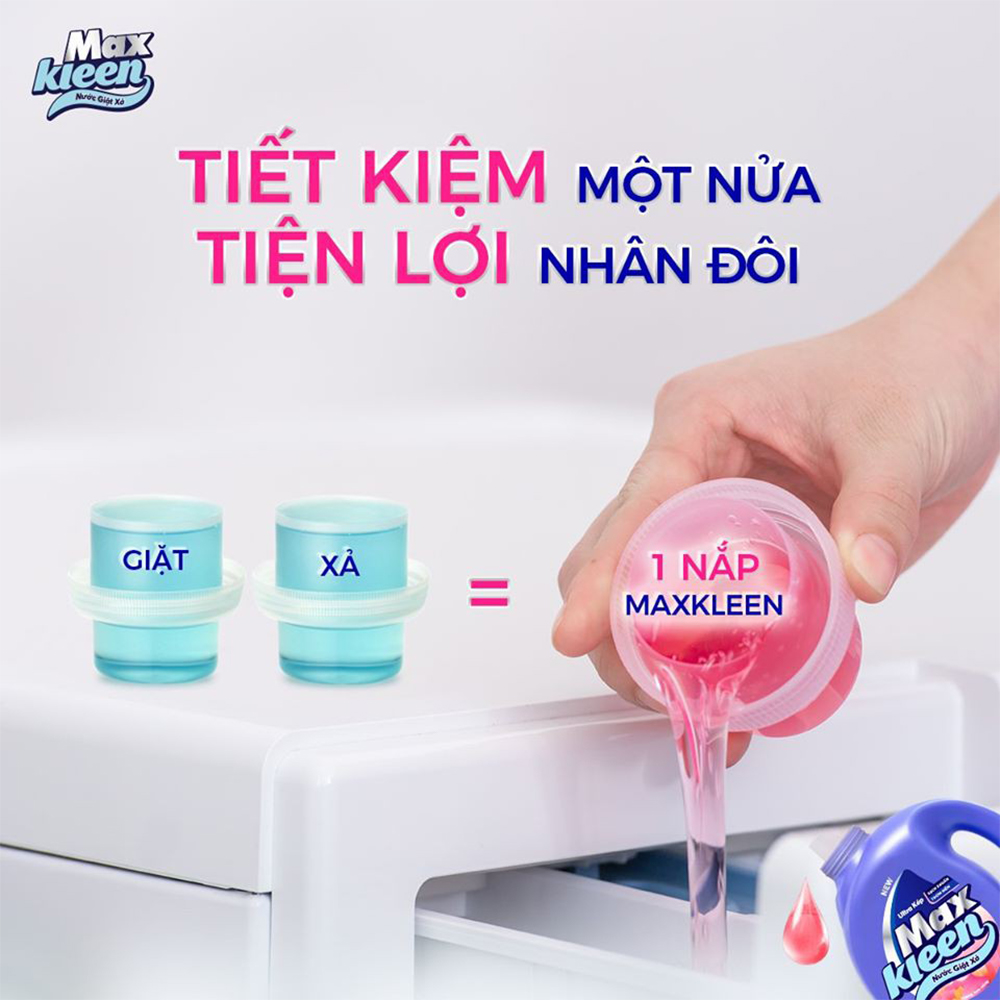 Combo 2 Túi Nước Giặt Xả MaxKleen hương Hoa Nắng (3.8kg/túi) + Lau Bề Mặt Đa Năng