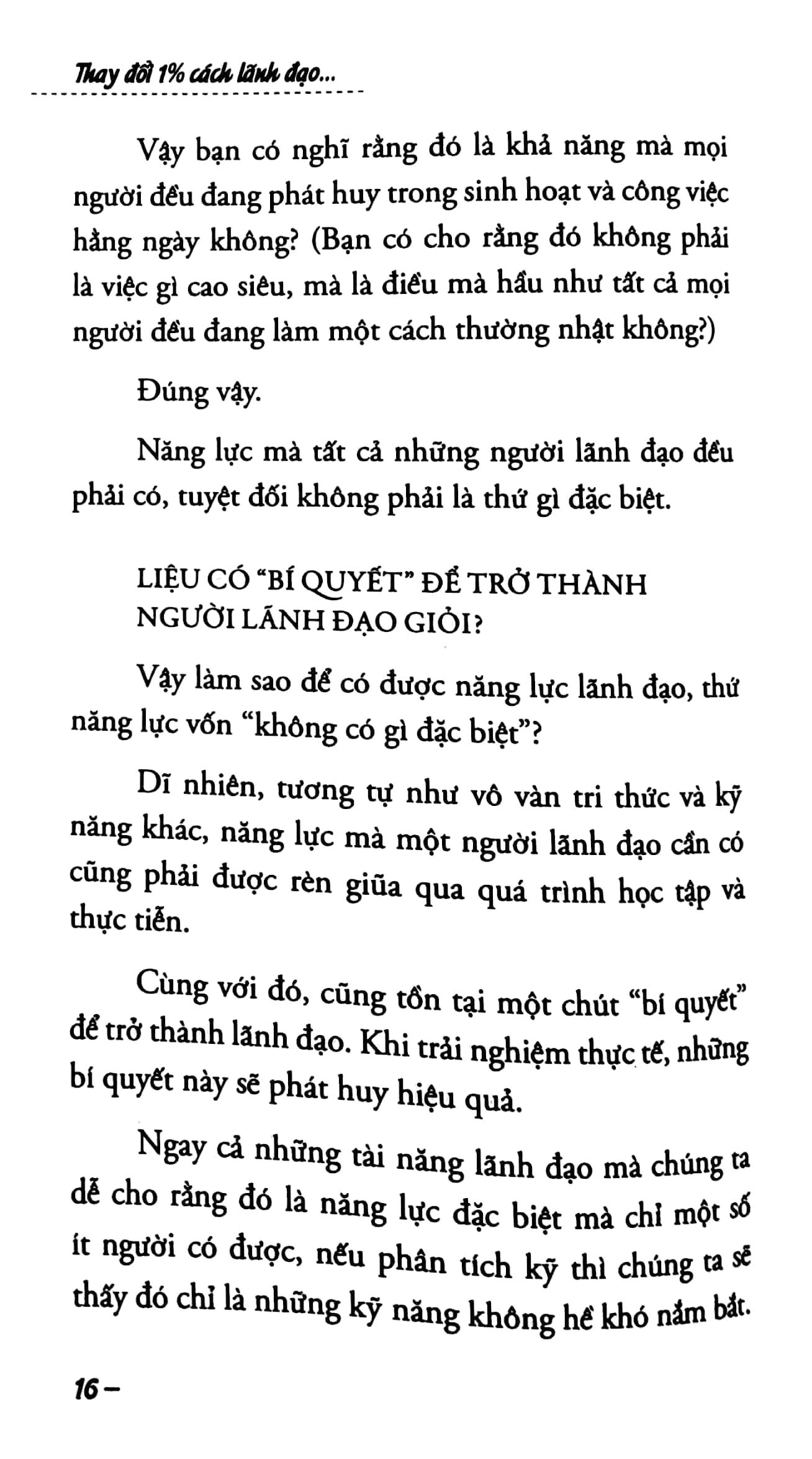 Thay Đổi 1% Cách Lãnh Đạo - 99% Đạt Được Thành Công