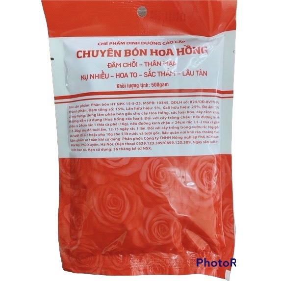 500Gr Phân Bón Hoa Hồng Siêu Kích Hoa - ra Hoa Quanh Năm - Tăng Sắc Thắm