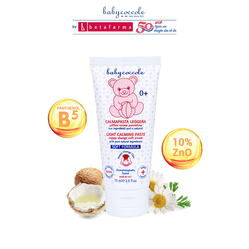 Kem chống hăm cho bé Babycoccole 0M+ chiết xuất hoa cúc và ZnO 10% 75ml