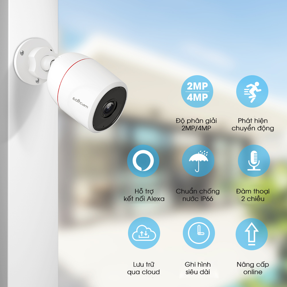 Camera Ip Wifi Ngoài Trời Ebitcam 839 - Độ Phân Giải 2MP - Mẫu Mới Nhất 2021- Hàng Chính Hãng