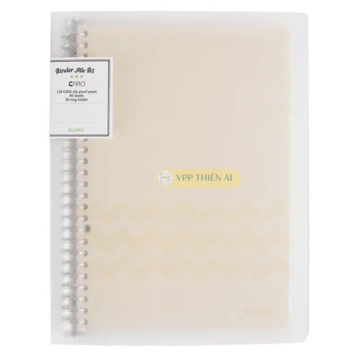 Sổ còng sắt 26 chấu Caro B5 80 tờ 120/76 Klong - VPP Thiên Ái