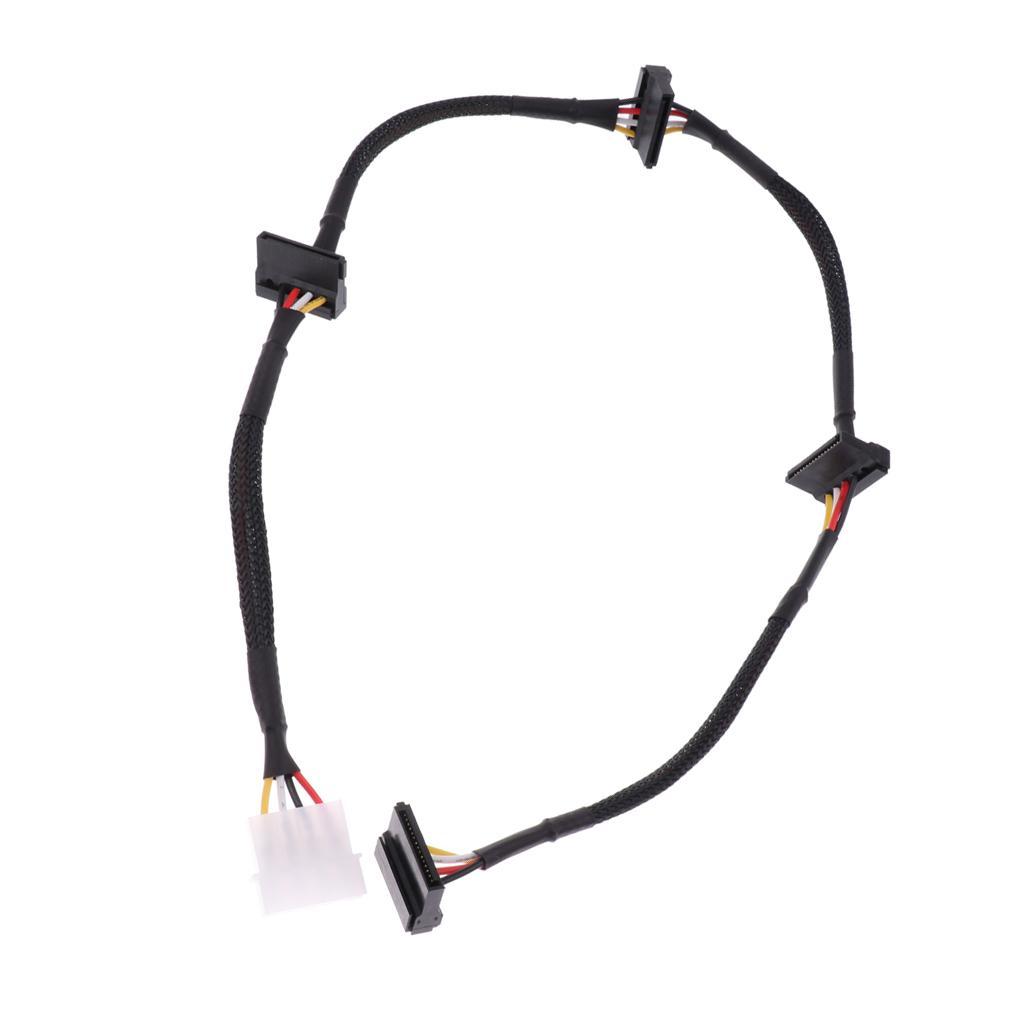 24-Inch 4-Pin Male To 4 15-Pin SATA II Female