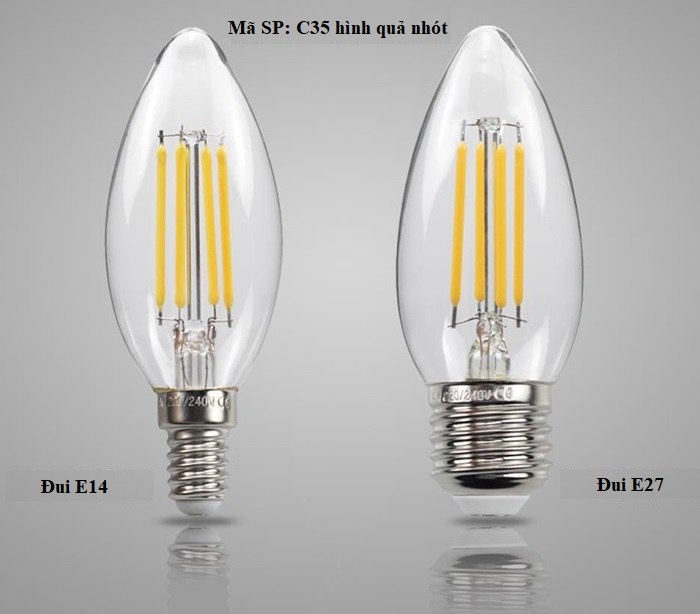 Bộ 8 bóng đèn Led Edison C35 4W hình quả nhót đui E27