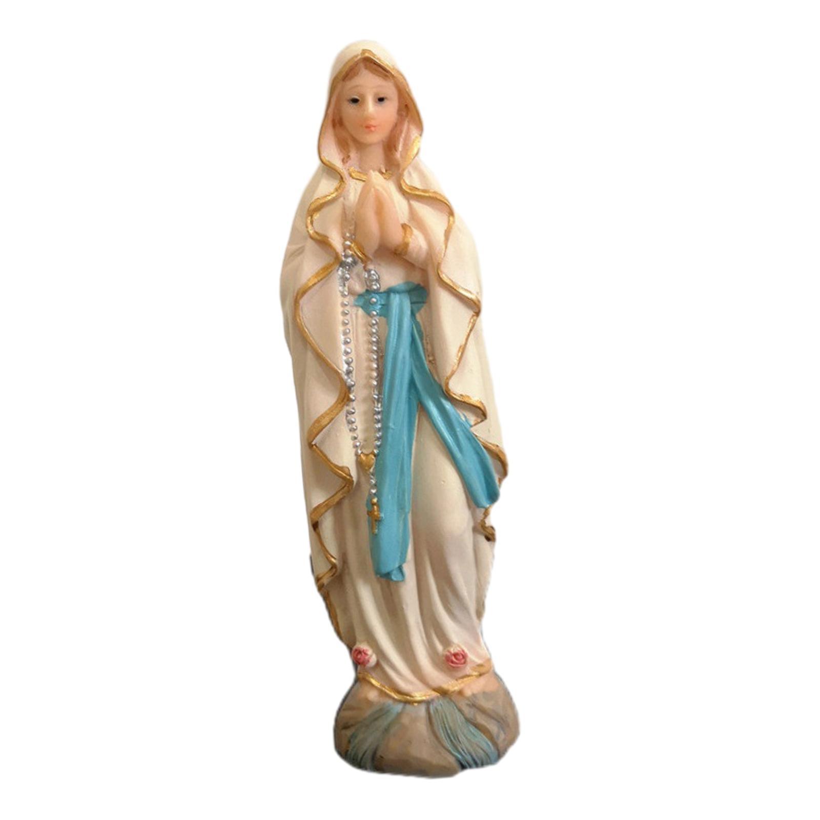 Mary Statue Crafts Decorative Religious Sculpture for Shelf Desk Home