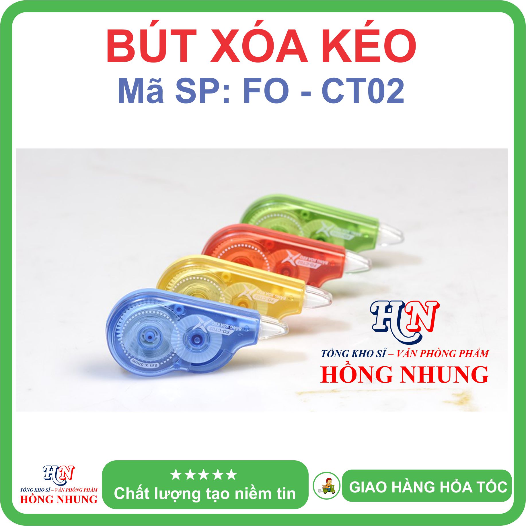 [SALE] Bút Xóa Kéo, Băng xóa kéo FO-CT02, Tiện lợi, An Toàn, Không Độc Hại, Kiểu Dáng Nhỏ Gọn.