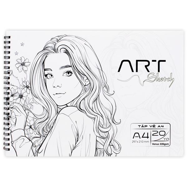 Tập Vẽ Lò Xo Art Sketch A4 - 40 Trang 220gsm - The Sun 02