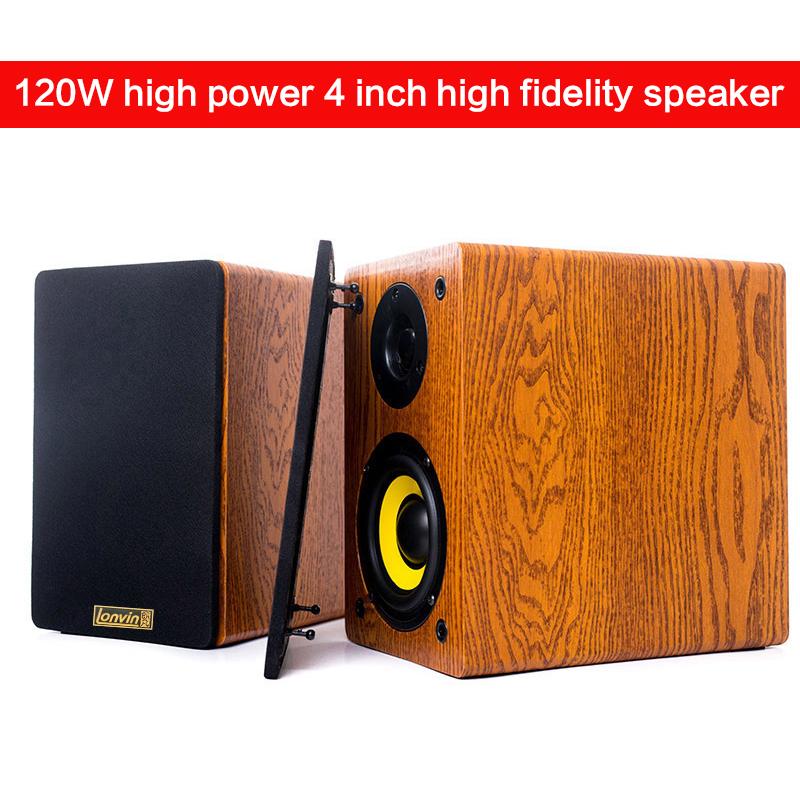 Loa độ trung thực cao công suất cao 120W Home HIFI Fever Âm thanh thụ động Rạp hát tại nhà Giá sách Máy tính để bàn Surround Loa 4 inch Màu sắc: Vàng