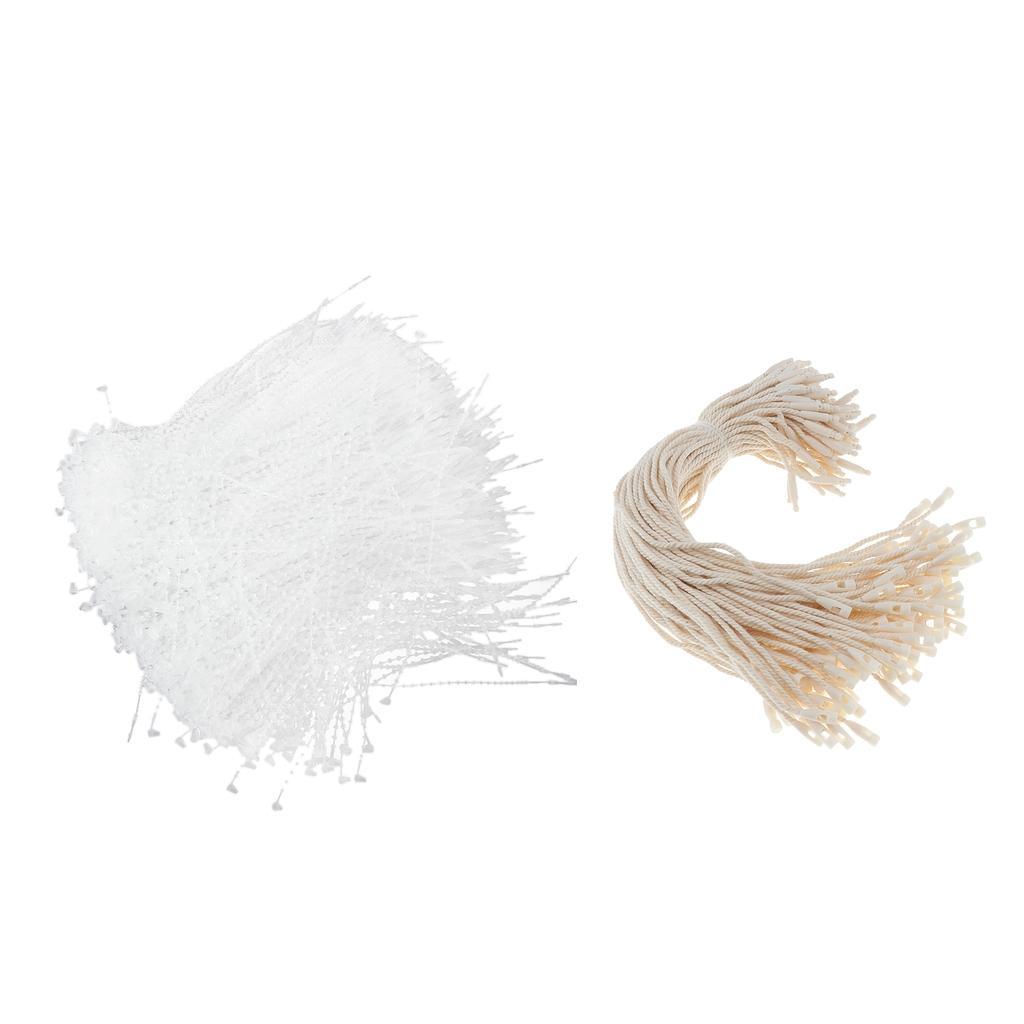 Pack of 1200 Pcs 5 inch Plastic Tag Line Tie & 8 inch Pricing Bullet Tag String