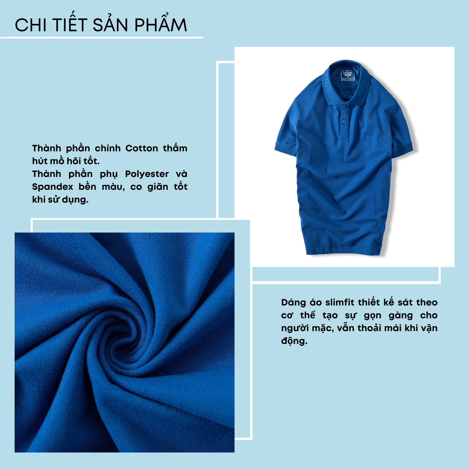 Hình ảnh Áo polo nam màu xanh bích đậm phối viền chìm ADINO vải cotton polyester mềm dáng slimfit công sở trẻ trung năng động AP83