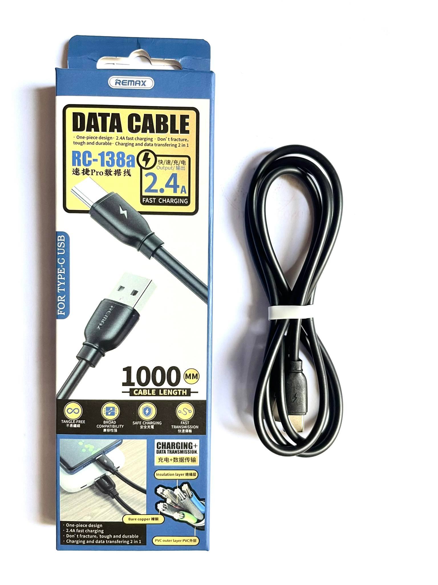 Dây cáp sạc và truyền dữ liệu type-c Remax RC-138a - hàng chính hãng