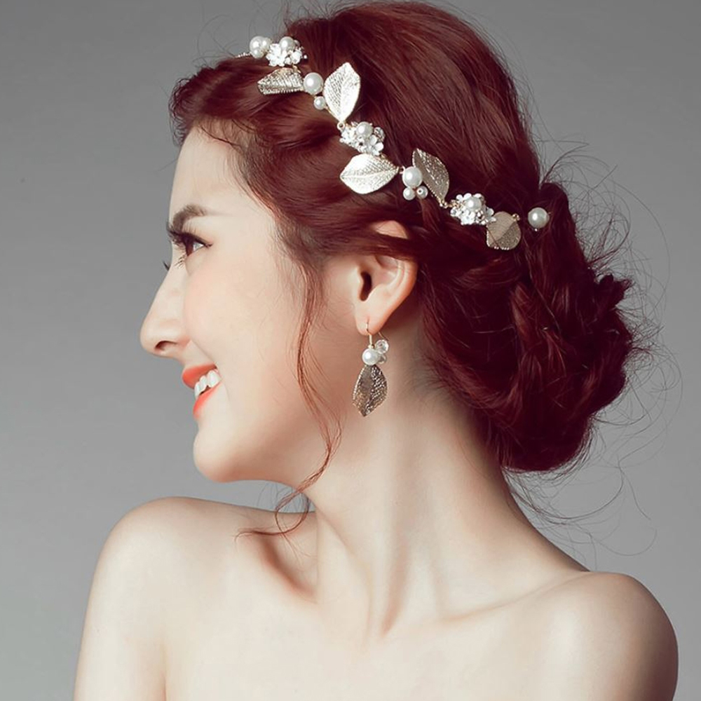 Dây Cài Tóc Mỹ Ký Lá Vàng Kèm Hoa Tai 110 Số 17, Thiết Kế Trẻ Trung, Màu Sắc Tươi Sáng, Tạo Điểm Nhấn Phong Cách Khi Làm Tóc, Dễ Kết Hợp Trang Phục Trong Sự Kiện Hoặc Đi Chụp Ảnh