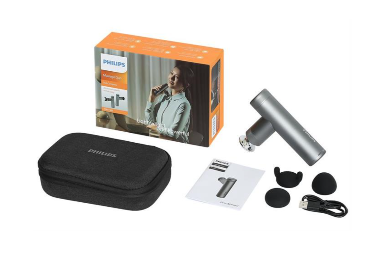 Máy Massage Cầm Tay Philips PPM7307 - Chườm Nóng - 4 Đầu Massage Đa Năng - Hàng chính hãng