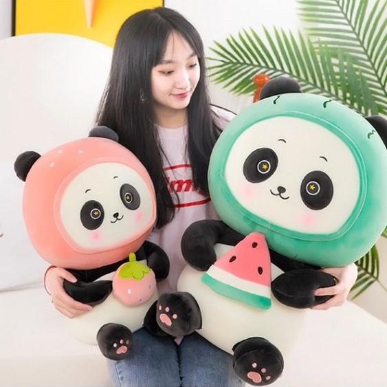 Gấu Bông Gấu Trúc Ôm Dưa Hâu, Gấu Ôm Dâu Tây Dễ Thương