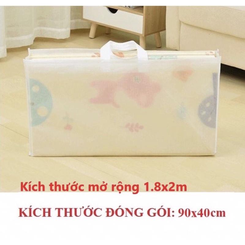 Thảm xốp XPE cho bé gấp gọn trảu sàn 2  mặt chống trơn trượt kích thước 1m8 x 2m