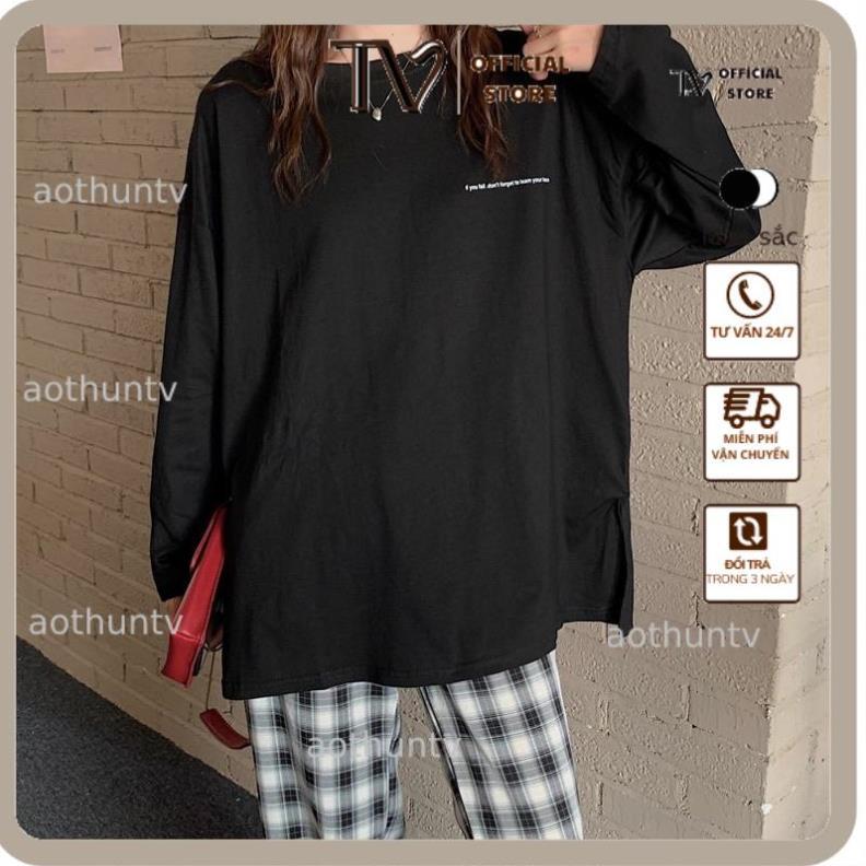 Áo thun dài tay nam nữ, áo phông dài tay chất cotton form rộng in hình chữ xinhh