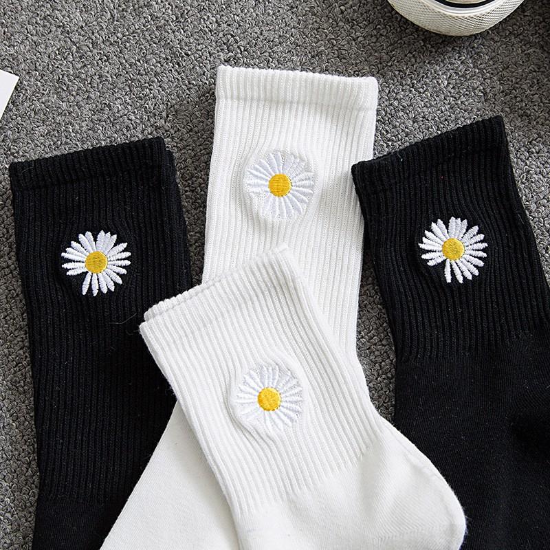 50K Tất cao cổ UNISEX cao cổ in hình HOA CÚC KOREA HOT TREND