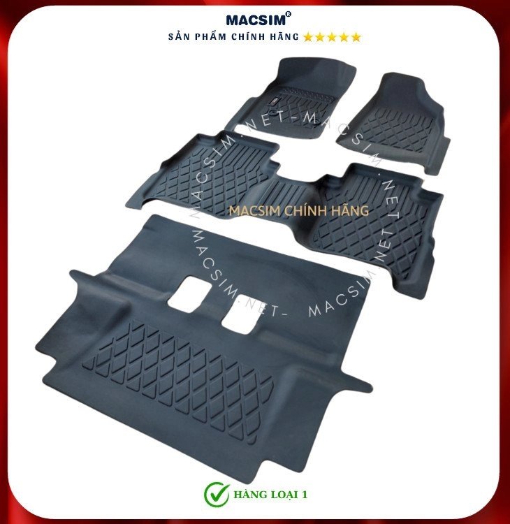 Thảm lót sàn xe ô tô Ford Everest 2008-2015 Nhãn hiệu Macsim chất liệu nhựa TPE cao cấp màu đen