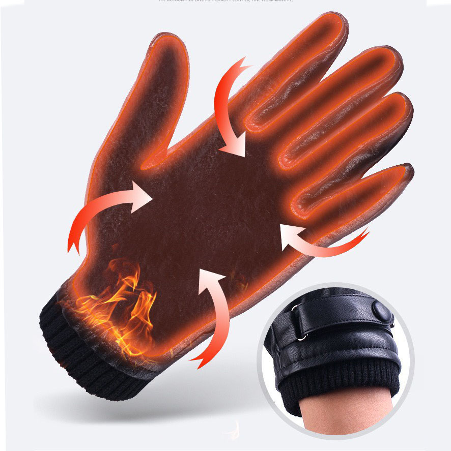 Bao tay nam giữ ấm mùa đông, găng tay da nam cao cấp cảm ứng 10 ngón cản gió tốt lót lông ấm áp mẫu HOT