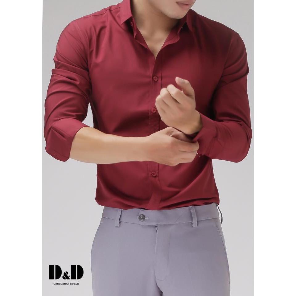 ÁO SƠ MI NAM DÀI TAY THỜI TRANG CAO CẤP AKHOI877+ TẶNG KÈM ÁO THUN TRƠN