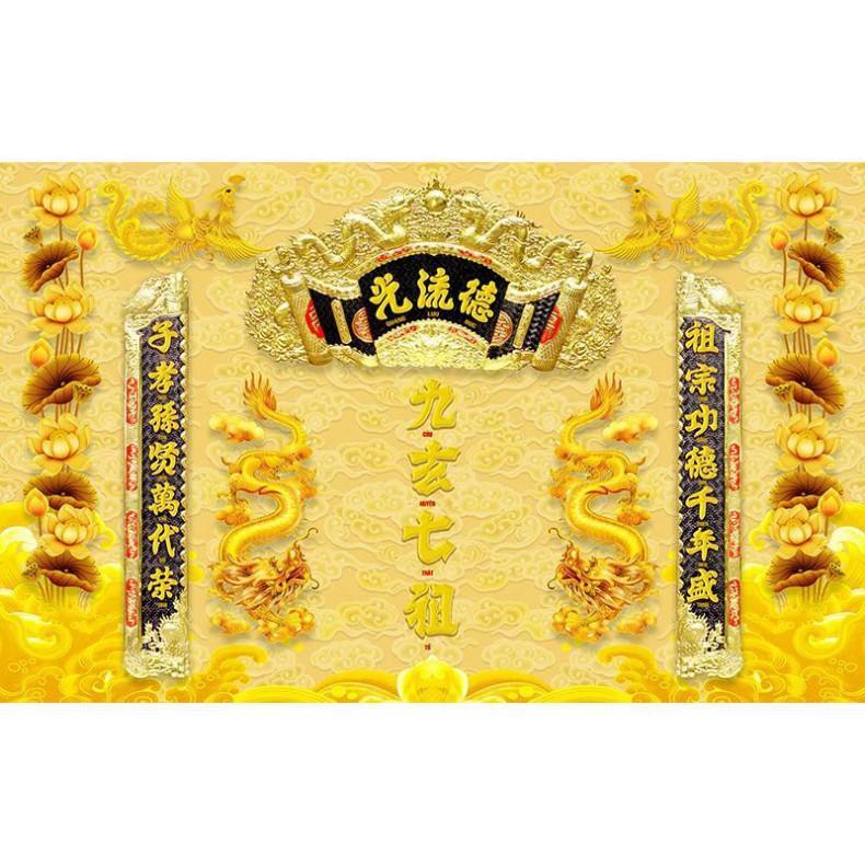 Tranh dán tường Trang trí bàn thờ cửu huyền thất tổ UD1029