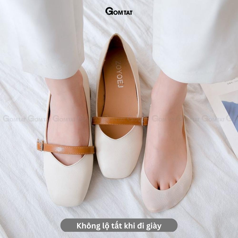 Tất lười nữ GOMTAT đi giày búp bê có đệm cao su chống tuột gót, chất liệu sợi cotton cao cấp - PO-BUPBE-LUA-3009-1DOI