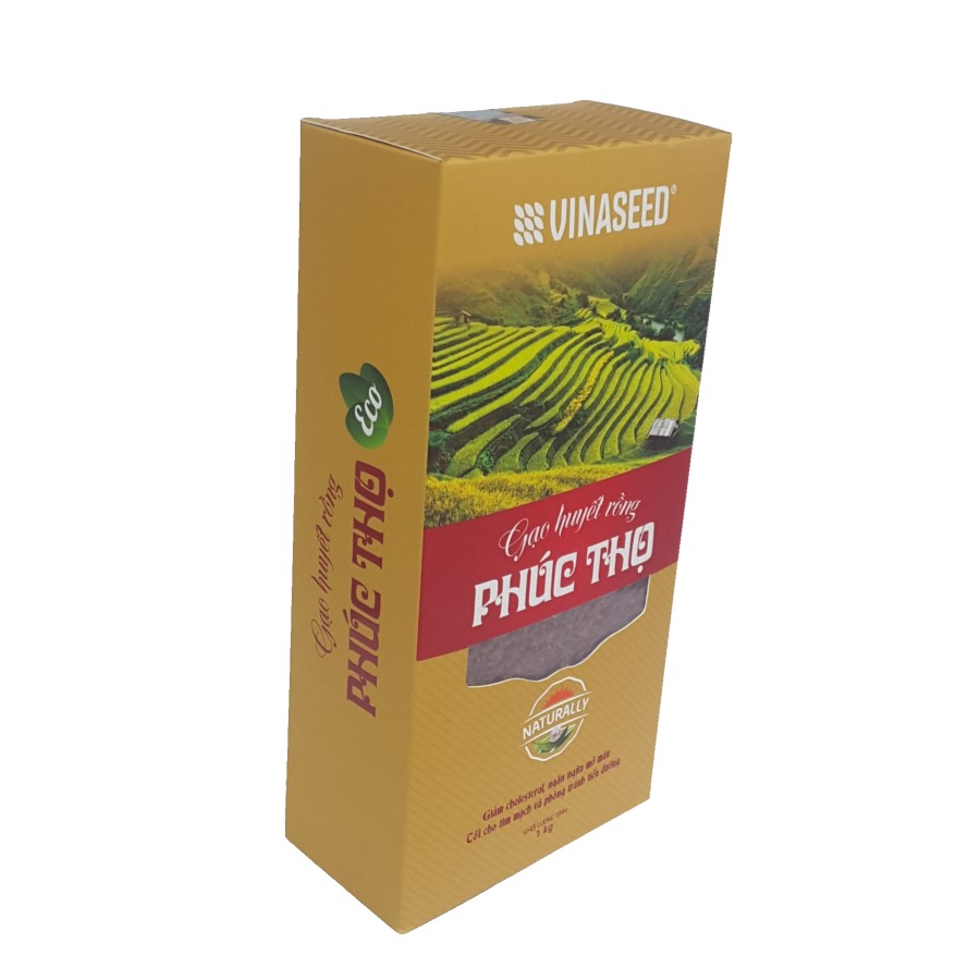 Gạo huyết rồng Phúc Thọ 1kg gạo lứt đỏ chính hãng Vinaseed gạo tươi sạch nấu ăn kiêng thực dưỡng trà gạo rang - Vườn Đặc Sản