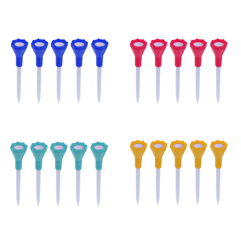 5 Pieces 80mm Plastic Golf Tees with Rubber Cushion Top Golf Accessories