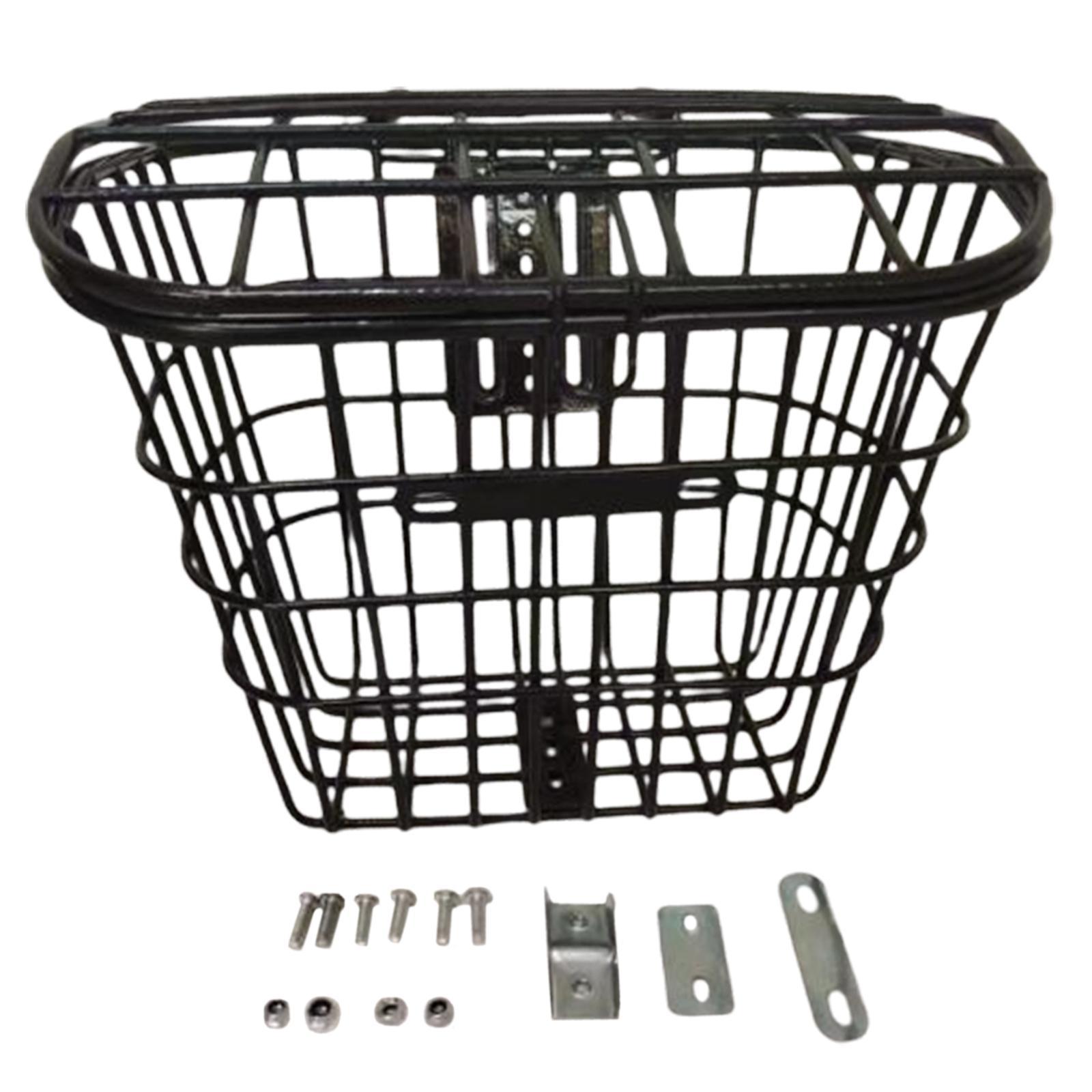Metal Bike Basket Sturdy Heavy Duty Detachable Portable Basket for Folding Bikes