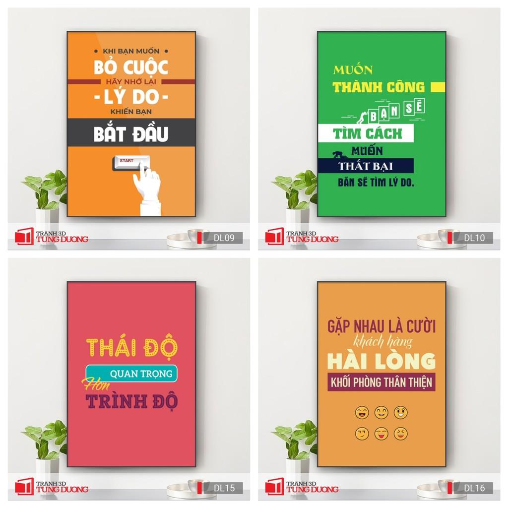 Tranh treo tường động lực văn phòng câu nói slogan truyền cảm hứng, tranh canvas trang trí DL03