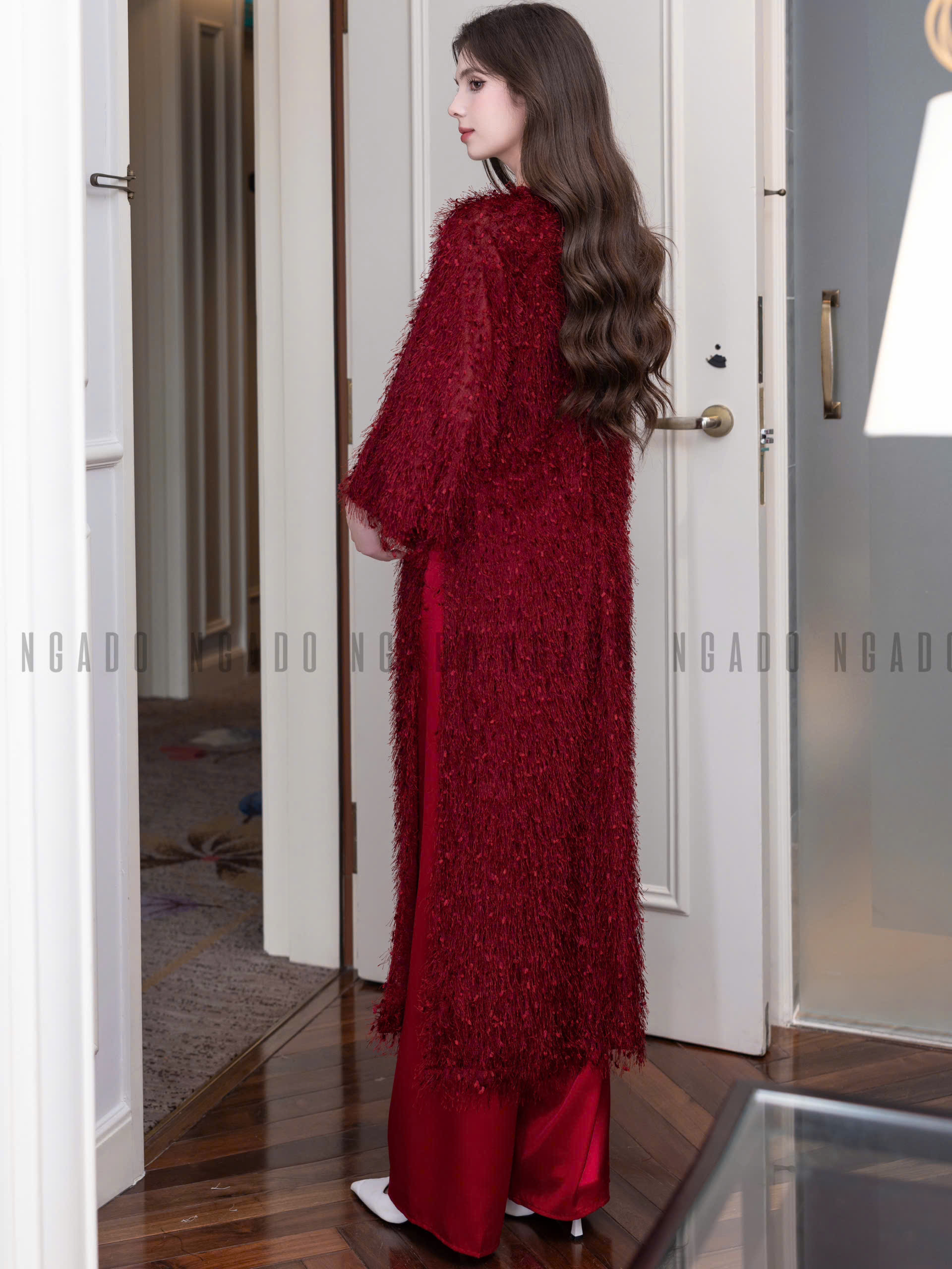 Áo dài Yên Đào NGADO , áo dài Tết , áo dài cách tân , áo dài truyền thống