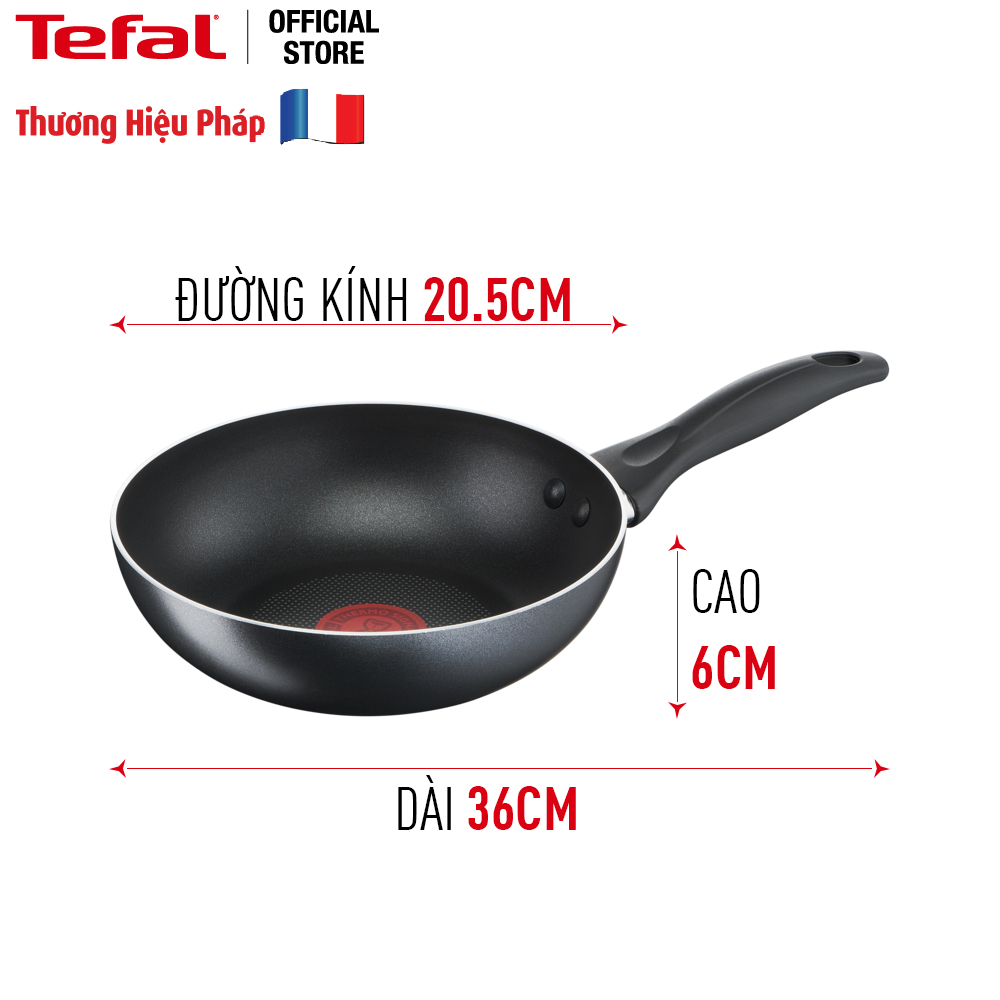 Chảo chiên Tefal Cook &amp; Clean B2250295 20cm - Chống dính - Báo nhiệt thông minh - Hàng chính hãng