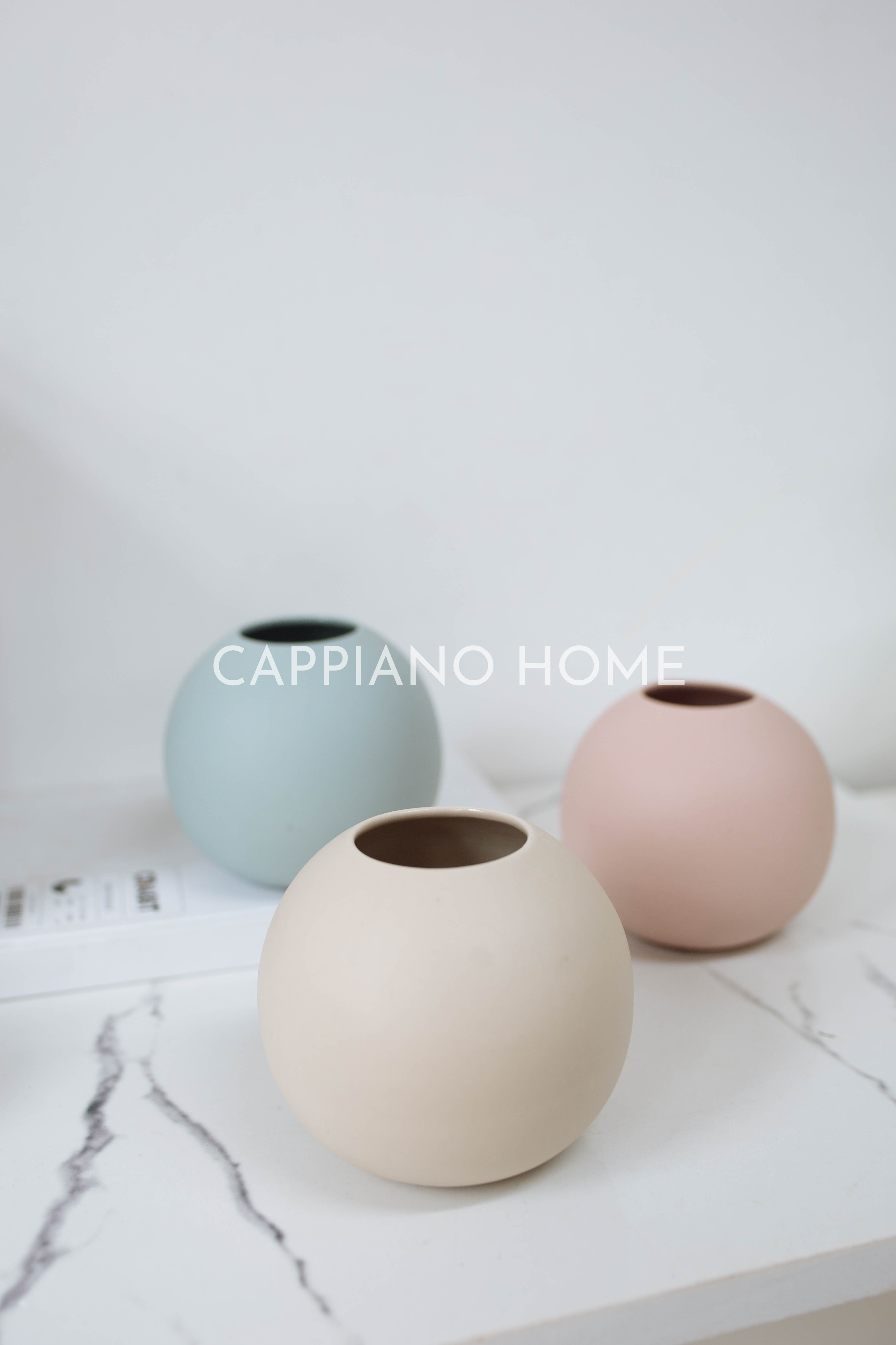 Lọ hoa mini hình tròn, bình hoa trang trí tiện lợi | Cappiano home