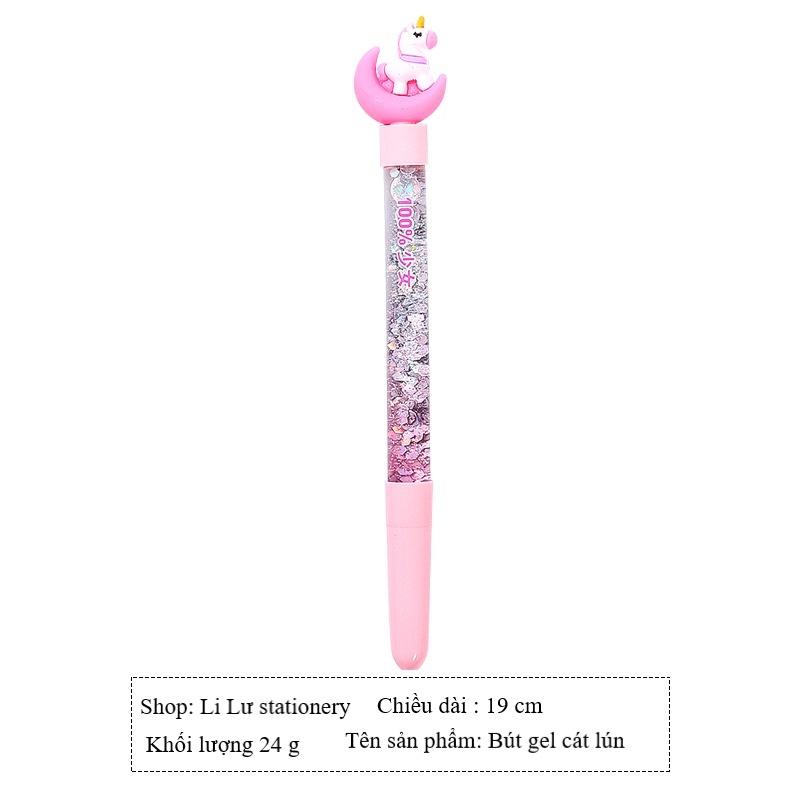Bút Gel Cát Lún Có Đèn Nhấp Nháy Nhiều Màu Ngòi 0.5mm - Viết Mẫu Hình Chân Mèo Kute Dễ Thương