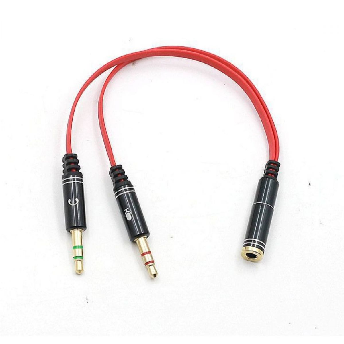 Cáp Gộp Audio 1 Ra 2 (Tai Nghe Và Mic) Chuẩn 3.5mm Dây Dài 38cm