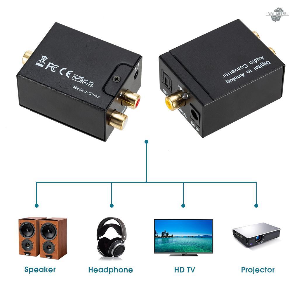 3.5mm Digital to Analog Audio Converter Optical Fiber Coaxial Signal to Analog Audio Adapter