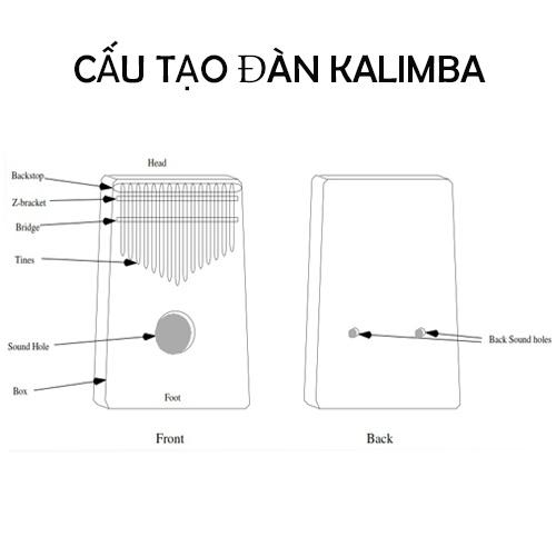 đàn kalimba 17 phím CAO CẤP Tặng kèm túi đựng bút có khóa - đàn kalimba piano NGÓN TAY KÈM PHỤ KIỆN VT HQ