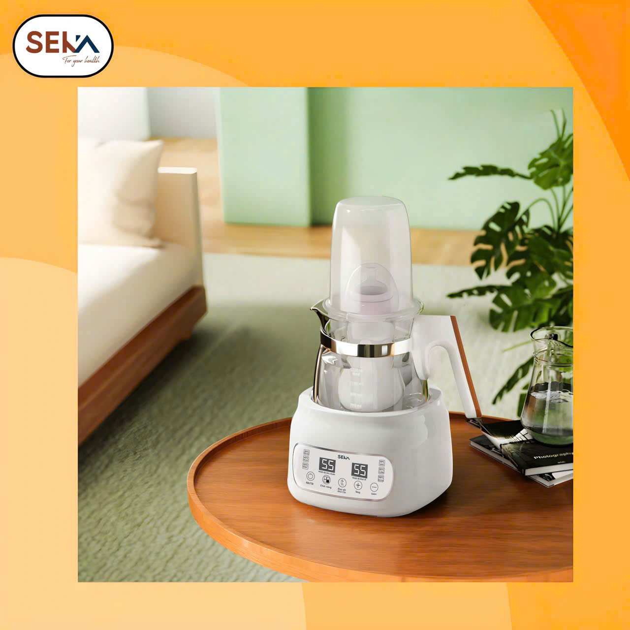 Máy đun và hâm nước pha sữa điện tử Seka, đun sôi khử Clo giữ ấm,thể tích 1,3L hàng nhập khẩu