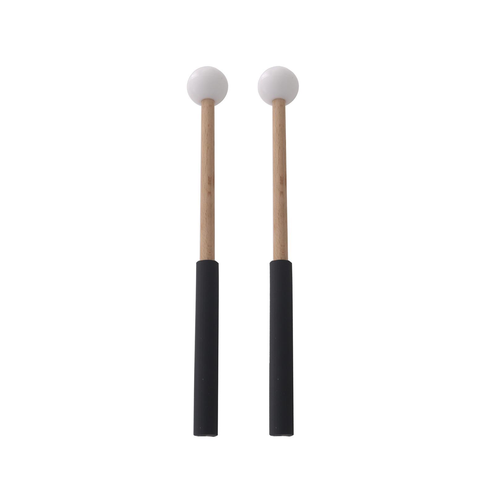 2x Rubber Mallet Percussion 8.6inch with Wood Handle Drum Mallet for Yoga Music Education Stage