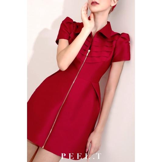 PEEL.T - Laverna Dress - Đầm baby cổ sơ mi tay phồng thiết kế đi chơi, dự tiệc, công sở