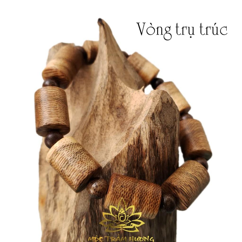 Vòng Tay Trầm Hương Trụ Trúc 12mm Trầm Tốc Việt Tự Nhiên - Phong Thủy - Tặng Túi Nhung/Nụ Trầm