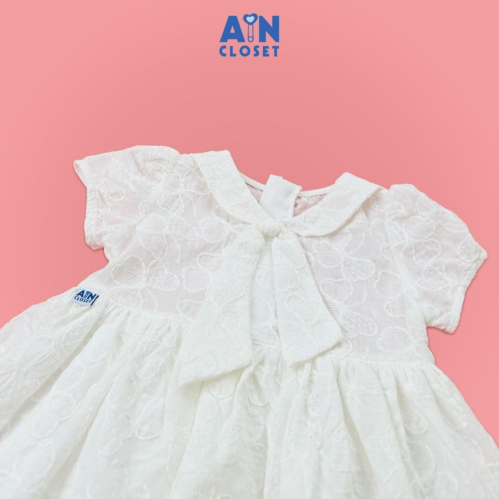 Hình ảnh Đầm bé gái họa tiết hoa Thêu Trắng cotton boi - AICDBG8PBQOU - AIN Closet