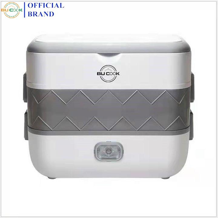 Hộp Cơm Giữ Nhiệt Cắm Điện Hâm Nóng Thức Ăn 2 Tầng Inox BUCOOK DFH-C02 Cho Dân Văn Phòng