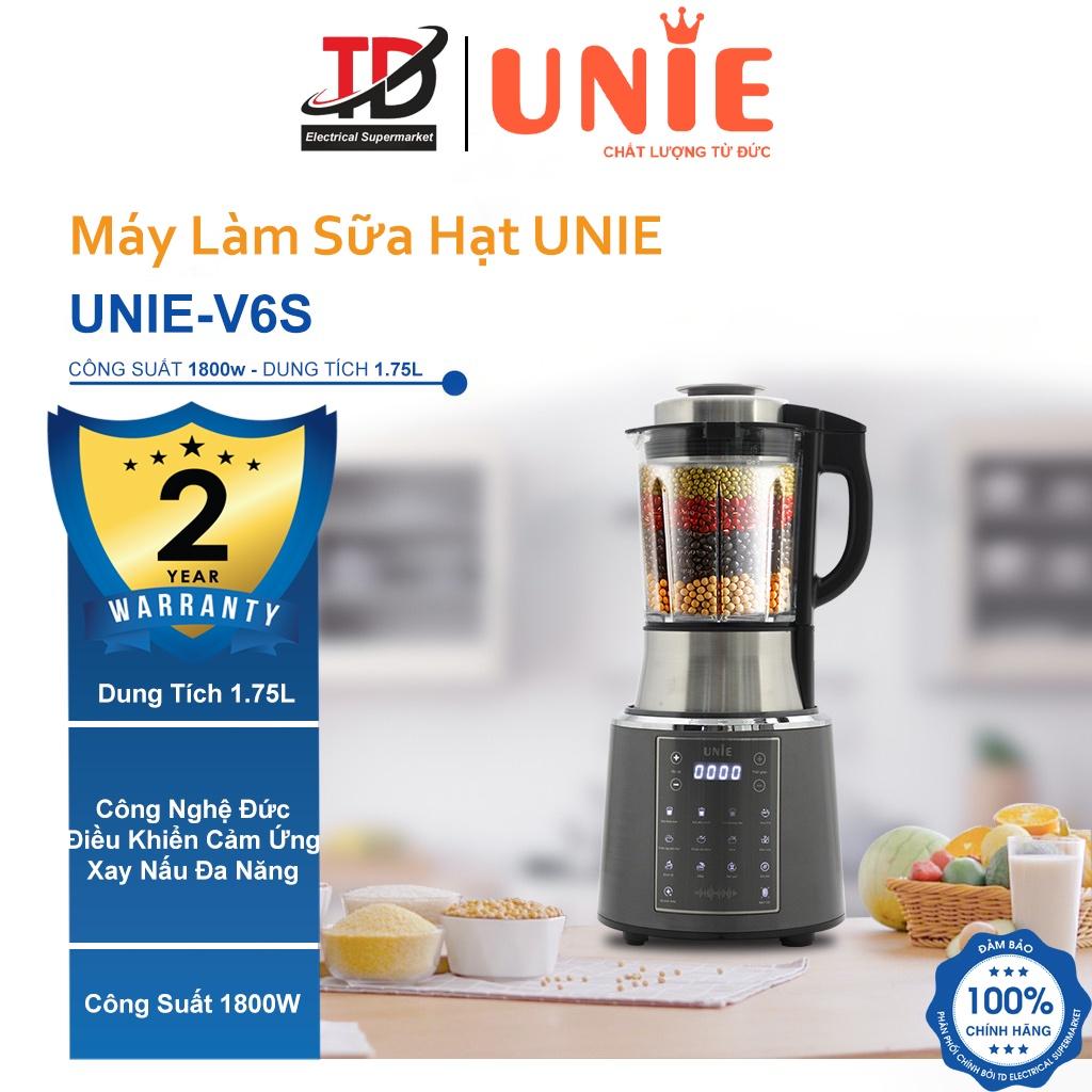 Máy Làm Sữa Hạt UNIE V6S, 1.75Lit-1800W, 12 Chức Năng Xay Nấu Đa Năng, Hàng Chính Hãng